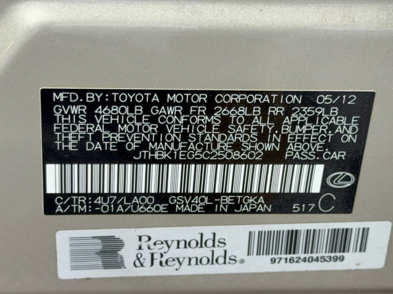 Used 2012 Lexus ES 350 FWD image 31