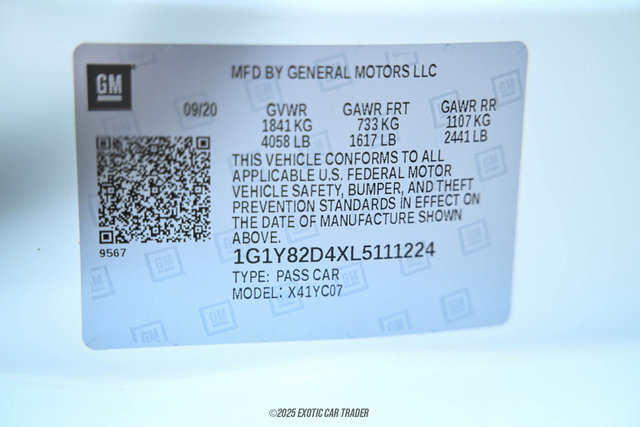 Used 2020 Chevrolet Corvette Stingray Premium Cpe w/ 3LT Preferred Equipment Group image 32