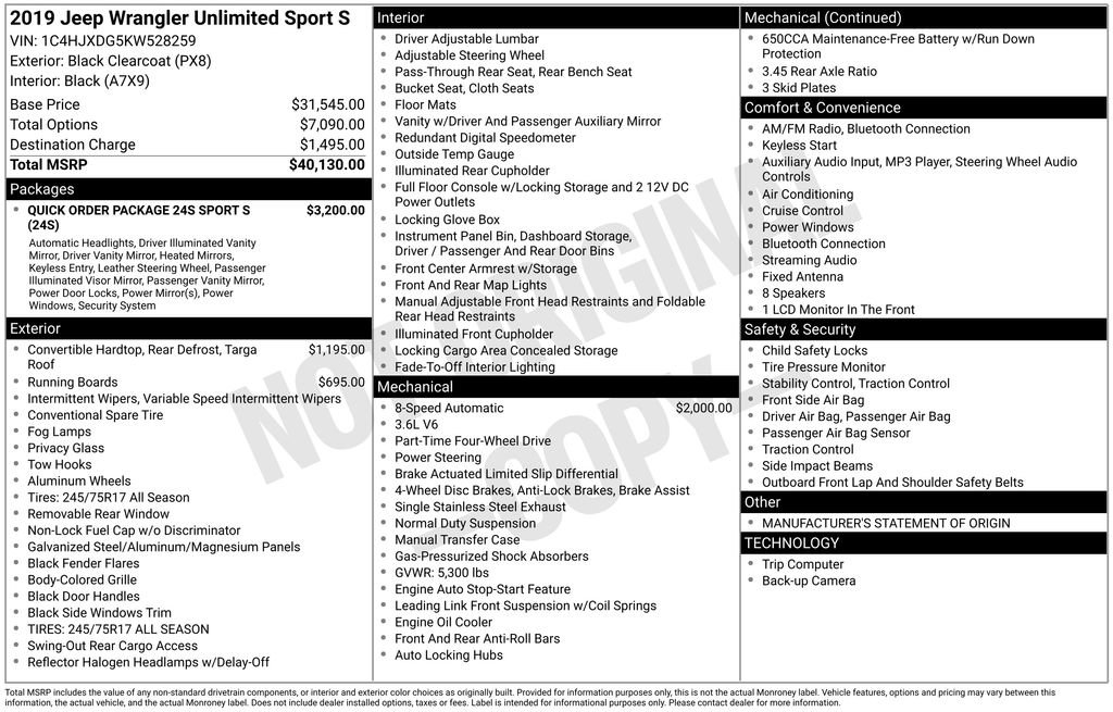 Used 2019 Jeep Wrangler Unlimited Sport S image 36