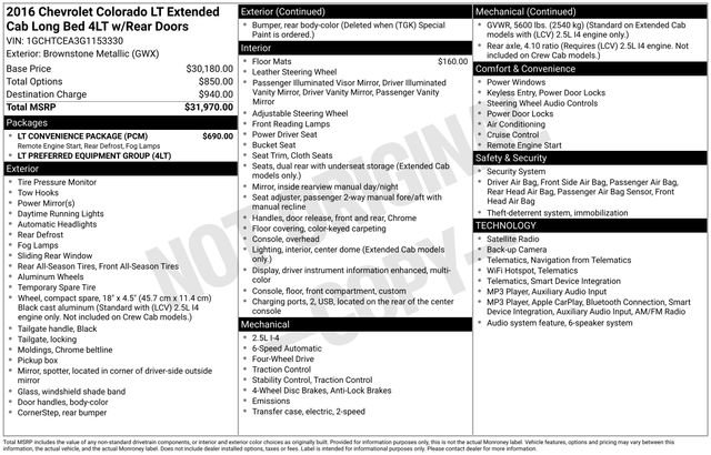 Used 2016 Chevrolet Colorado LT w/ LT Convenience Package AWD/4WD image 40