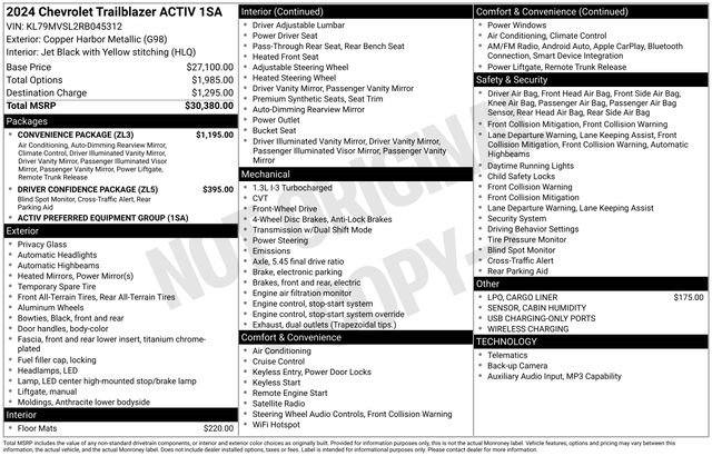Used 2024 Chevrolet TrailBlazer ACTIV w/ Convenience Package FWD image 5