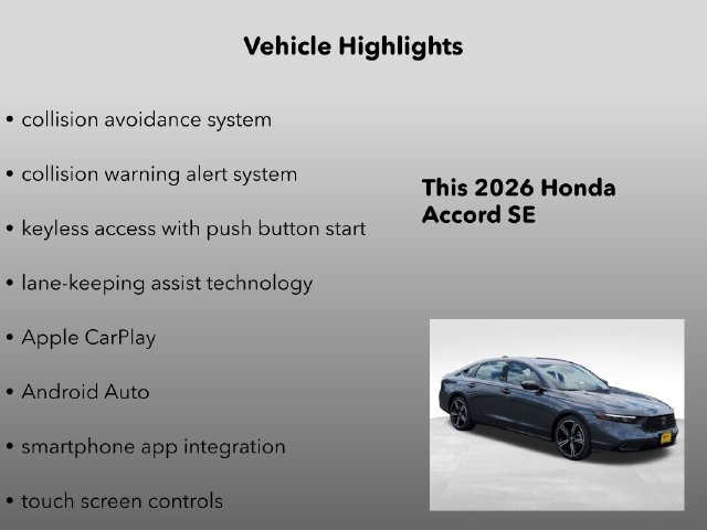 New 2026 Honda Accord SE image 10