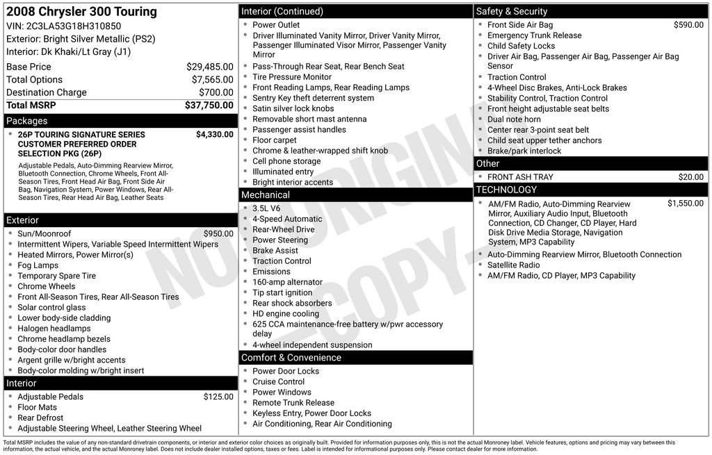 Used 2008 Chrysler 300 Touring