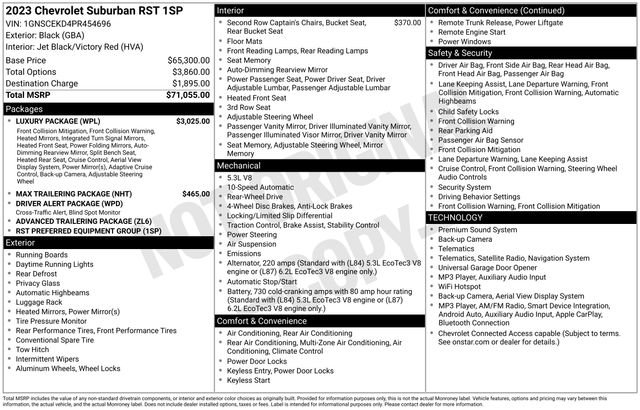 Used 2023 Chevrolet Suburban RST w/ Luxury Package RWD image 7