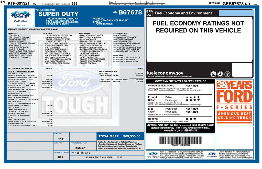 Used 2016 Ford F250 Platinum w/ FX4 Off-Road Package AWD/4WD image 26