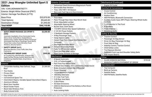 Used 2021 Jeep Wrangler Unlimited Sport S image 15