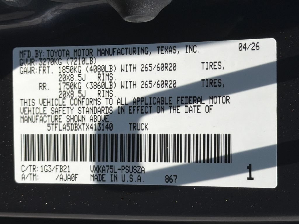 New 2026 Toyota Tundra SR5 AWD/4WD image 36