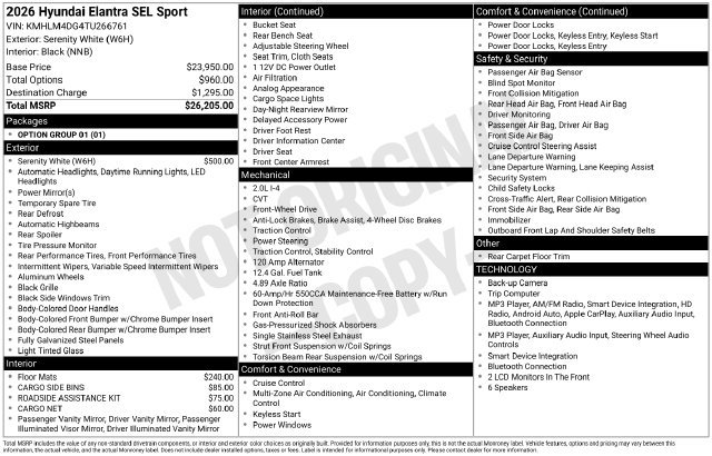 New 2026 Hyundai Elantra SEL Sport FWD image 5