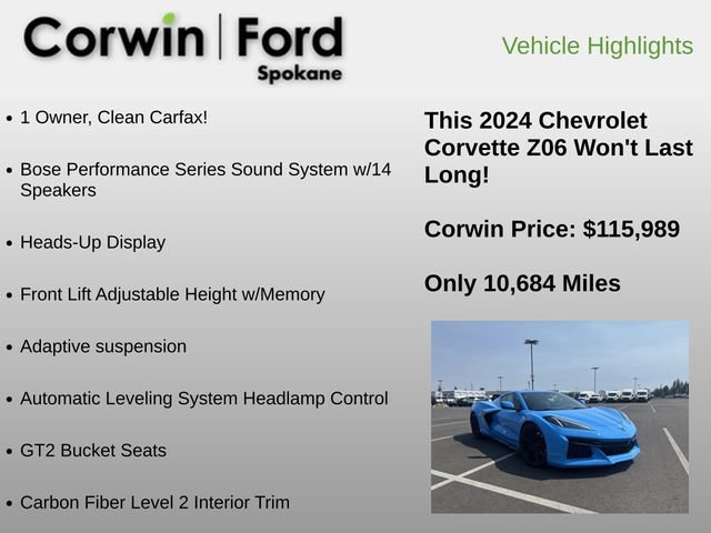 Used 2024 Chevrolet Corvette Z06 RWD image 6