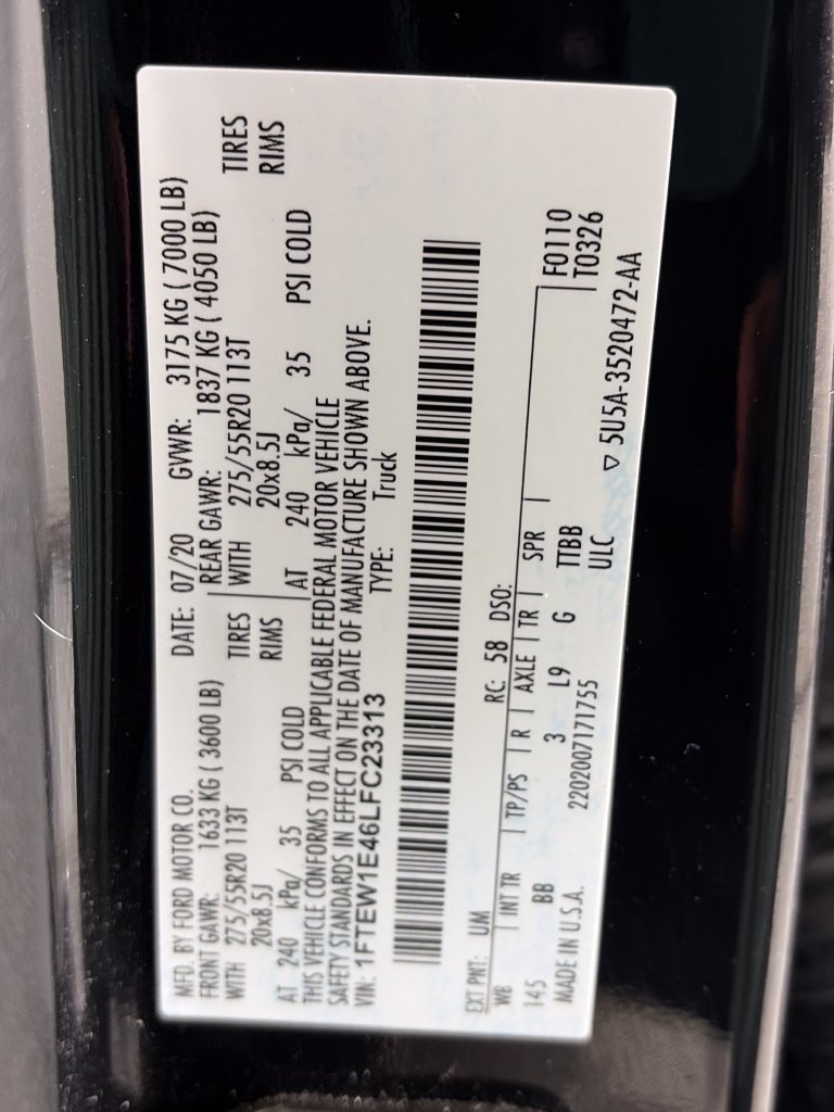 Certified 2020 Ford F150 Platinum w/ Equipment Group 701A Luxury AWD/4WD image 9