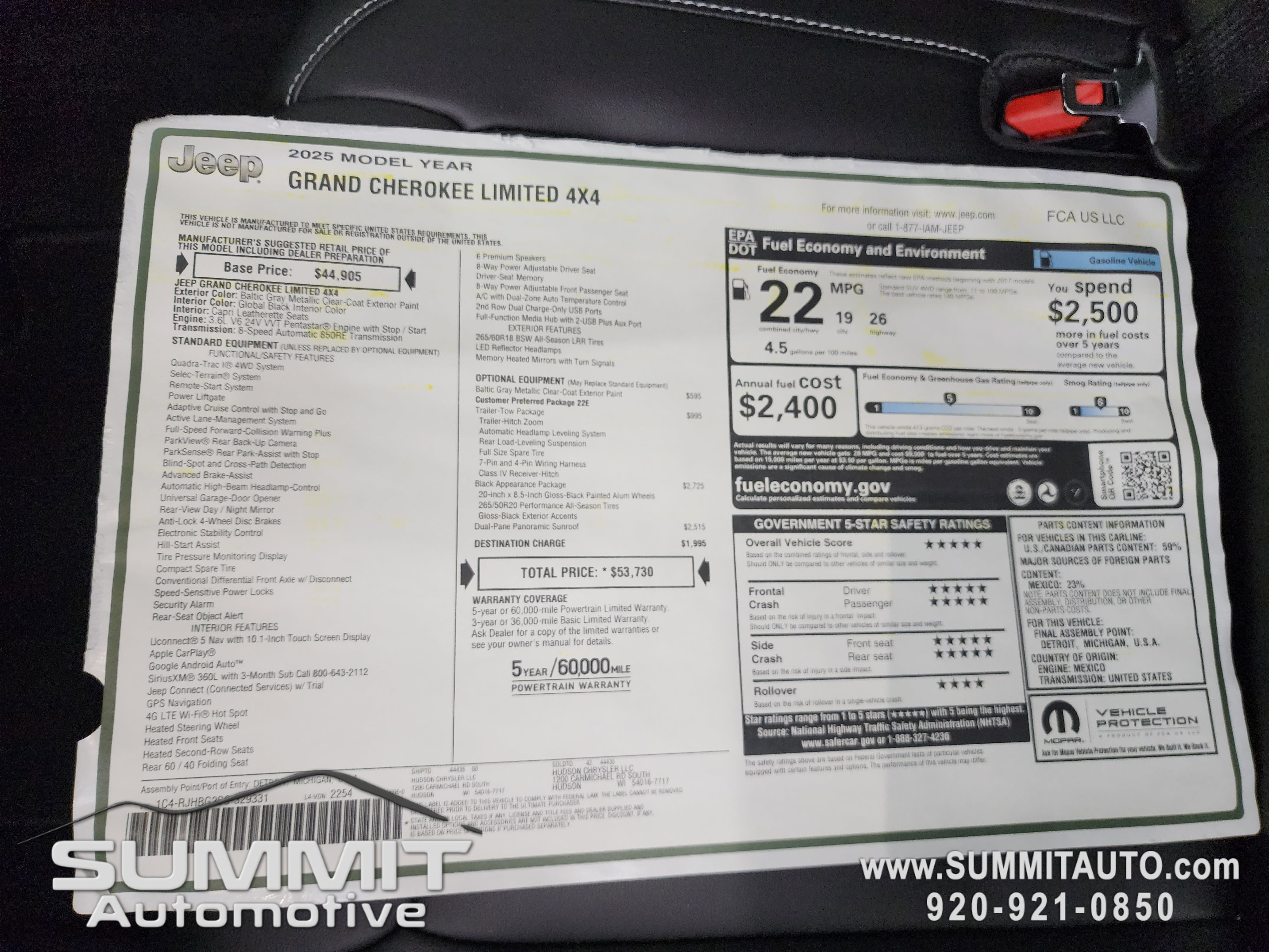 New 2025 Jeep Grand Cherokee Limited w/ Black Appearance Package image 34
