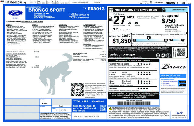 New 2026 Ford Bronco Sport Heritage AWD/4WD image 33