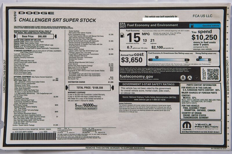 Used 2023 Dodge Challenger SRT Super Stock RWD image 38