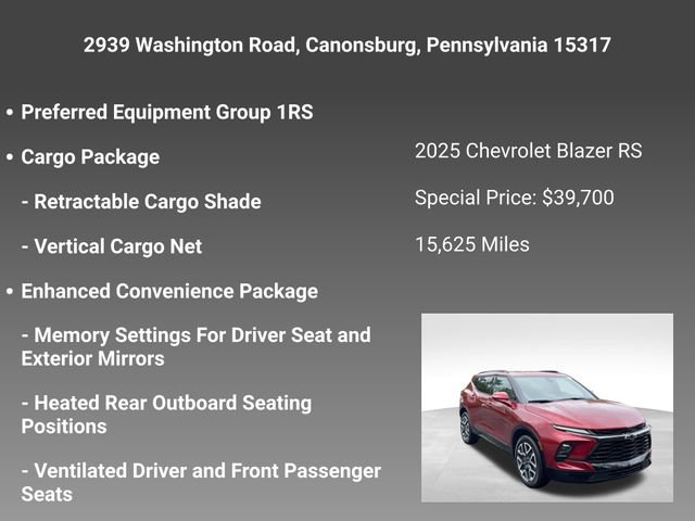 Certified 2025 Chevrolet Blazer RS w/ Enhanced Convenience Package AWD/4WD image 5