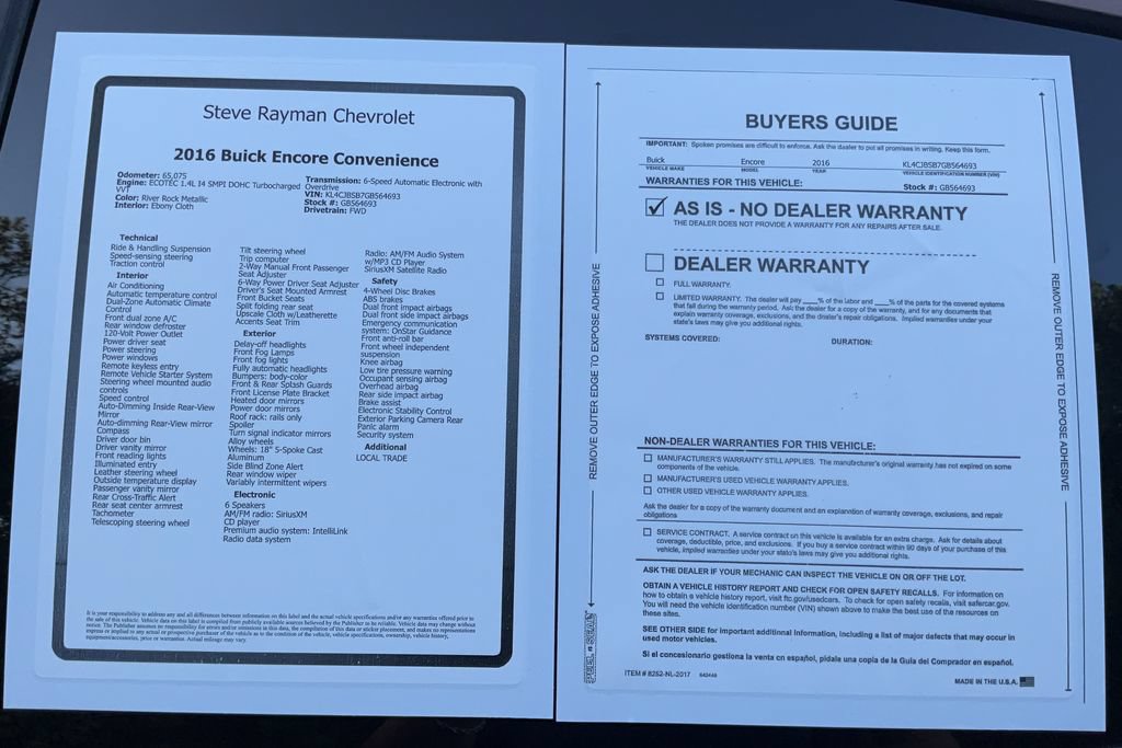 Certified 2016 Buick Encore Convenience FWD image 23