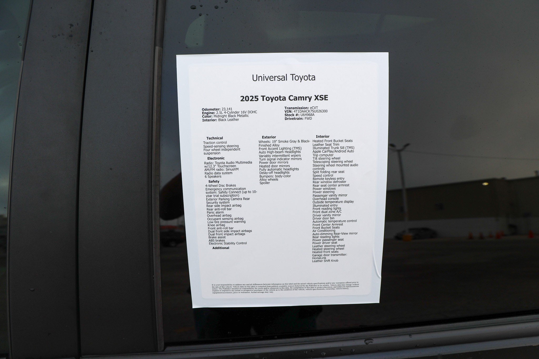Used 2025 Toyota Camry XSE FWD image 47