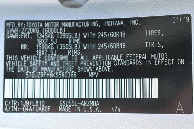 Used 2019 Toyota Highlander XLE w/ Carpet Mat Package (TMS) AWD/4WD image 35