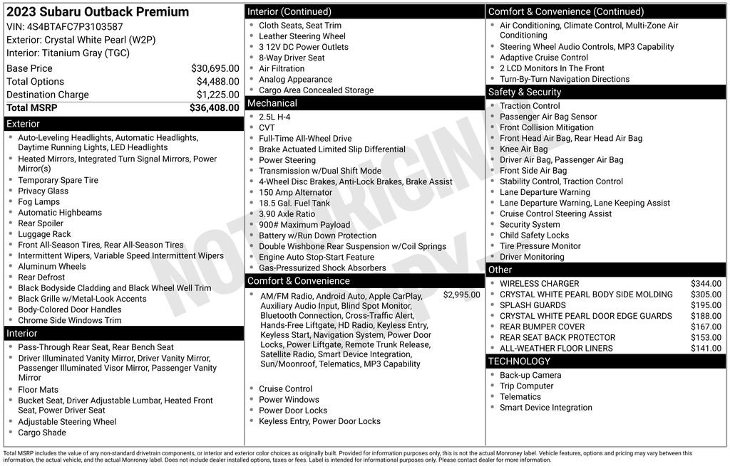 Certified 2023 Subaru Outback Premium image 8