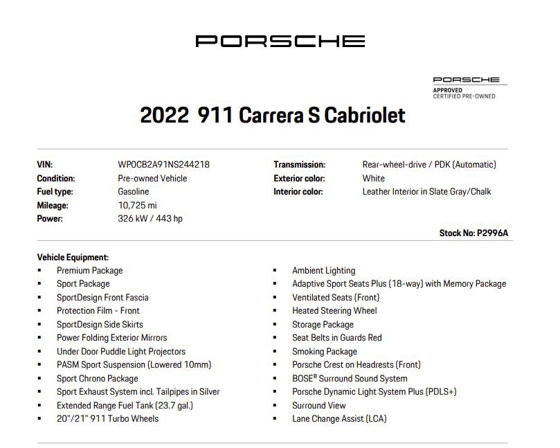 Certified 2022 Porsche 911 Carrera S RWD image 7