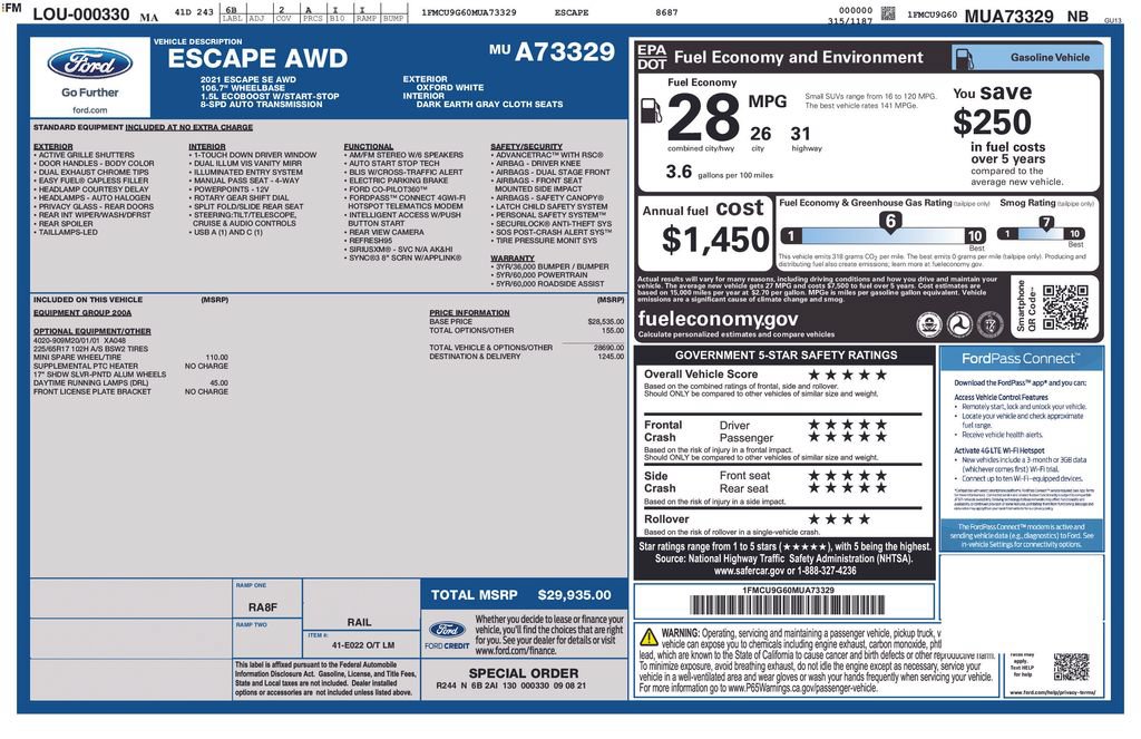 Used 2021 Ford Escape SE AWD/4WD image 16