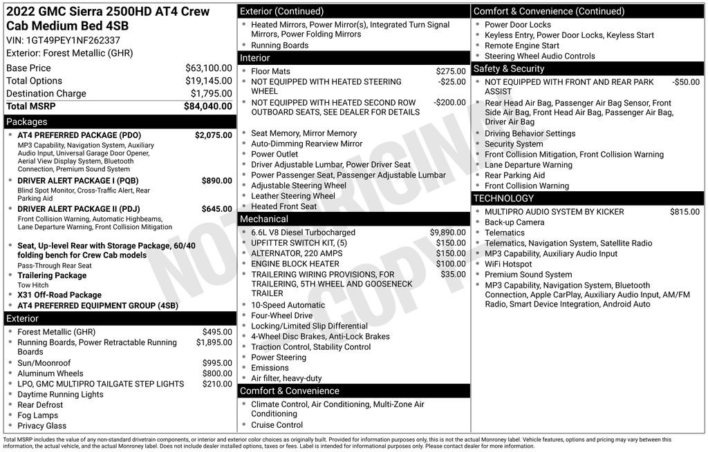 Used 2022 GMC Sierra 2500 AT4 w/ AT4 Preferred Package image 11