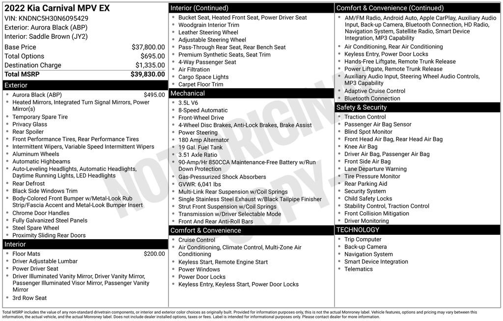 Used 2022 Kia Carnival EX FWD image 12