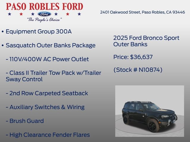 New 2025 Ford Bronco Sport Outer Banks w/ Sasquatch Outer Banks Package AWD/4WD image 6