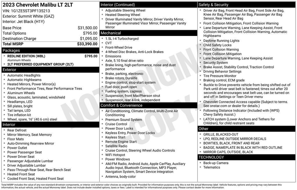 Used 2023 Chevrolet Malibu LT w/ Redline Edition image 12