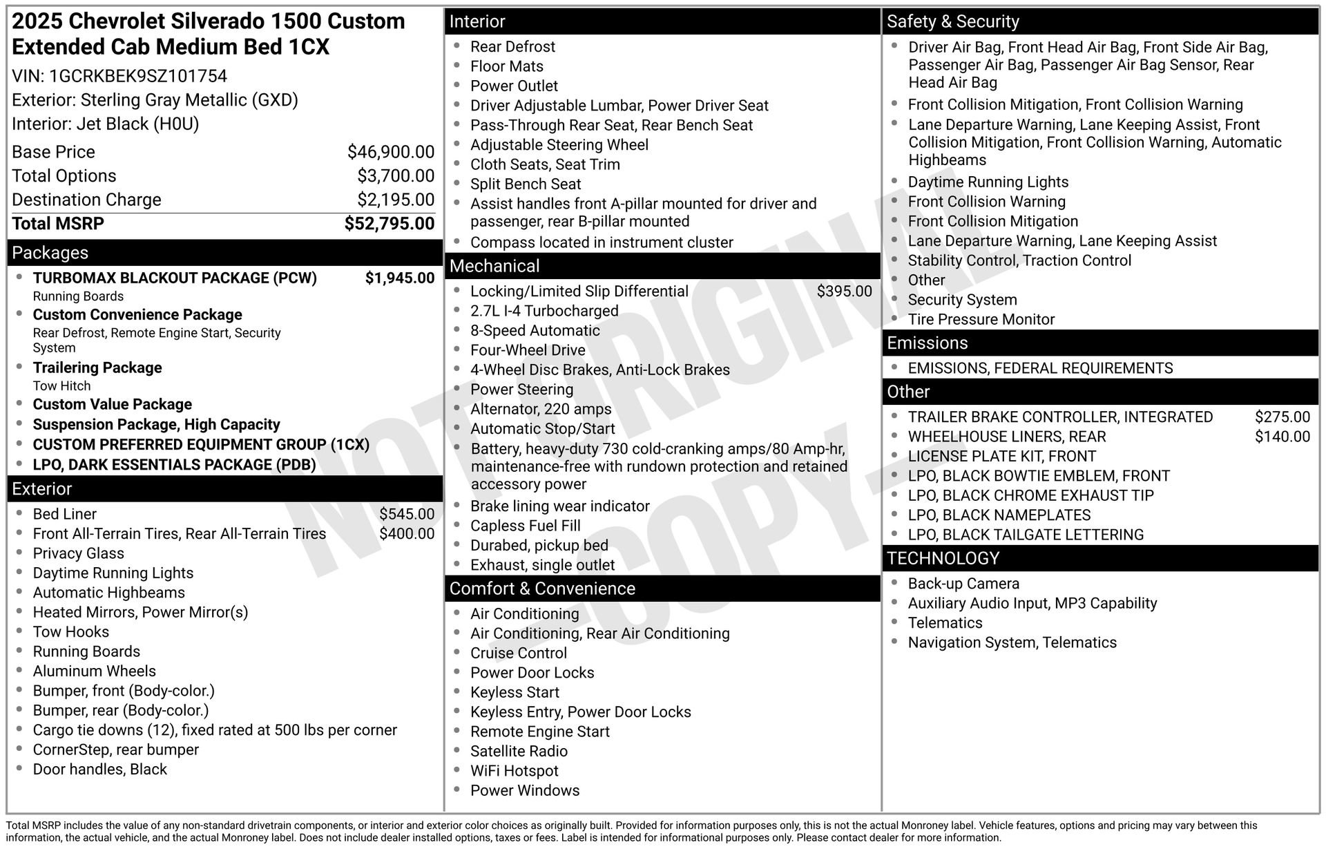 New 2025 Chevrolet Silverado 1500 Custom w/ Turbomax Blackout Package image 4