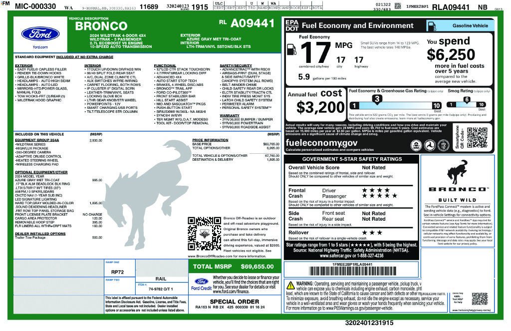 Used 2024 Ford Bronco Wildtrak AWD/4WD image 3