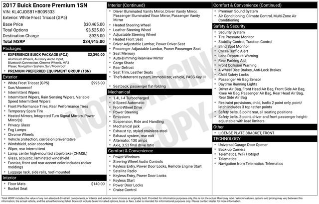 Used 2017 Buick Encore Premium w/ Experience Buick Package image 7