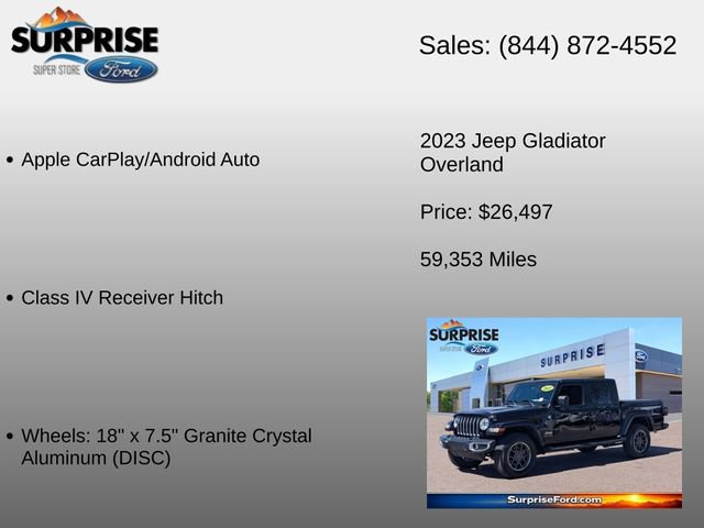 Used 2023 Jeep Gladiator Overland w/ Trailer Tow Package AWD/4WD image 18