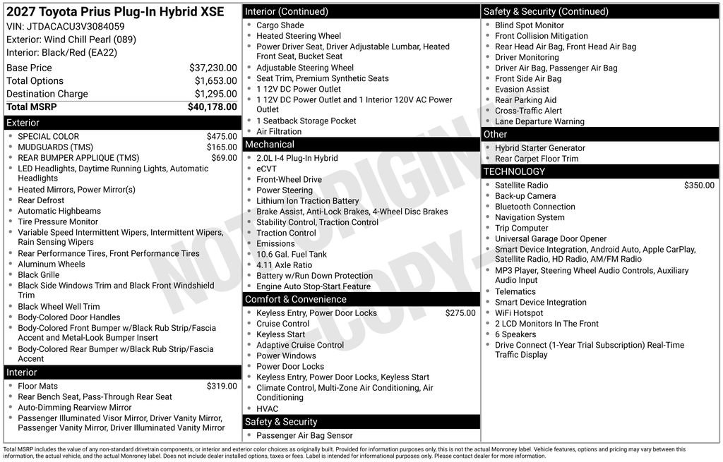 New 2027 Toyota Prius Plug-In Hybrid FWD image 37