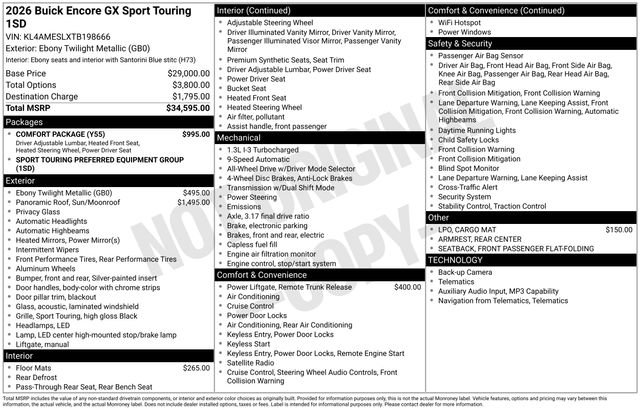 New 2026 Buick Encore GX Sport Touring w/ Comfort Package AWD/4WD image 3