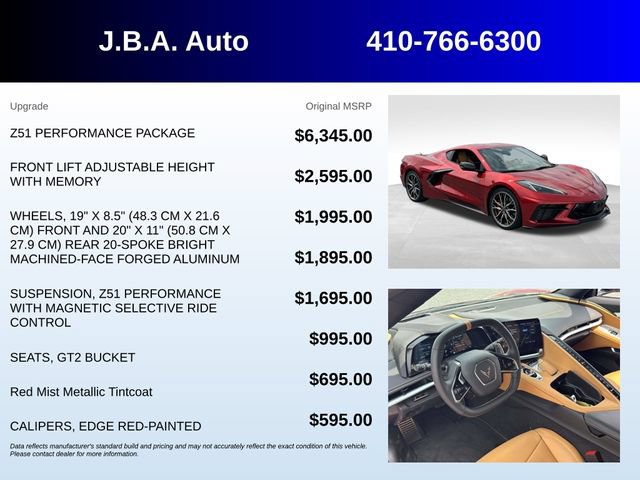 Used 2023 Chevrolet Corvette Stingray Preferred Cpe w/ Z51 Performance Package RWD image 5
