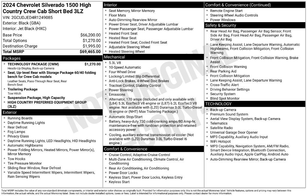 Used 2024 Chevrolet Silverado 1500 High Country w/ Technology Package AWD/4WD image 22