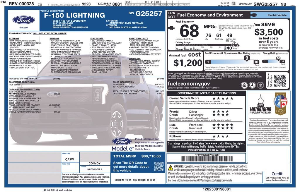 Used 2025 Ford F150 Lightning XLT AWD/4WD image 3