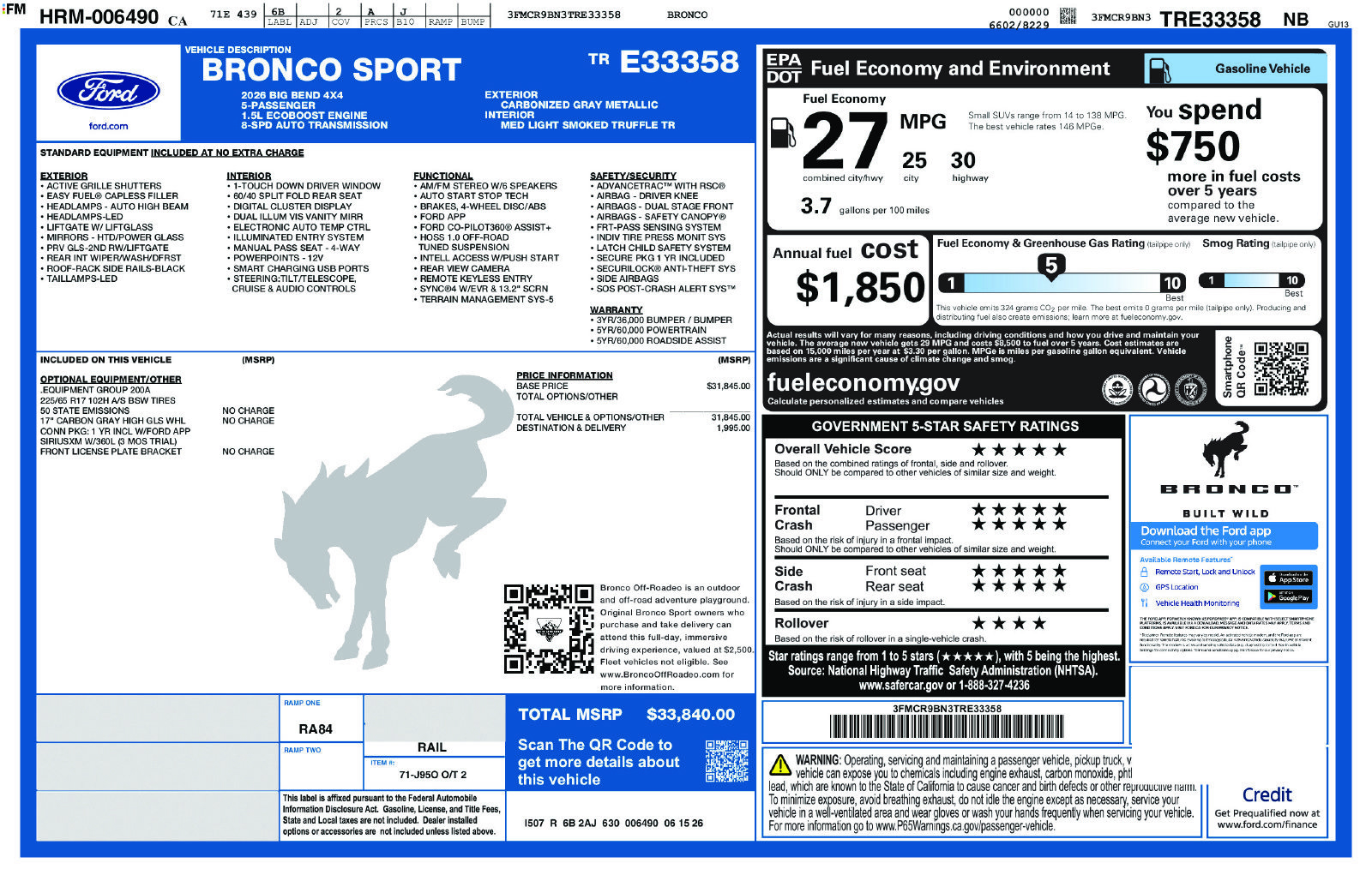 New 2026 Ford Bronco Sport Big Bend AWD/4WD image 29