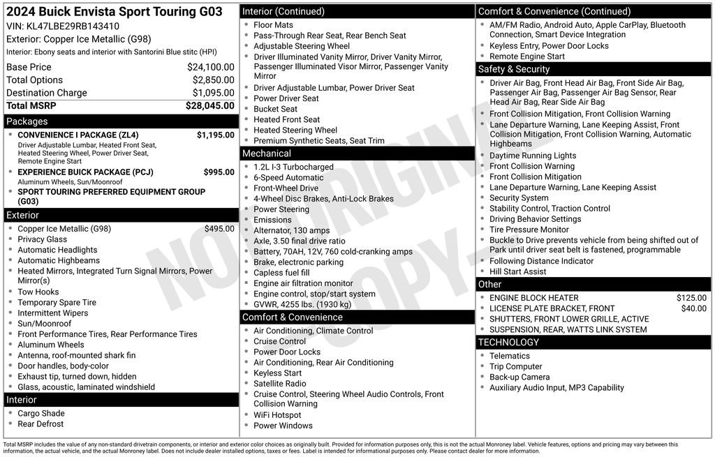 Used 2024 Buick Envista Sport Touring w/ Convenience I Package FWD image 44