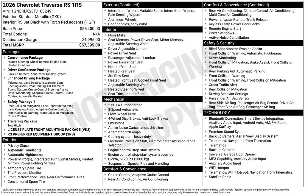 Used 2026 Chevrolet Traverse RS FWD image 8