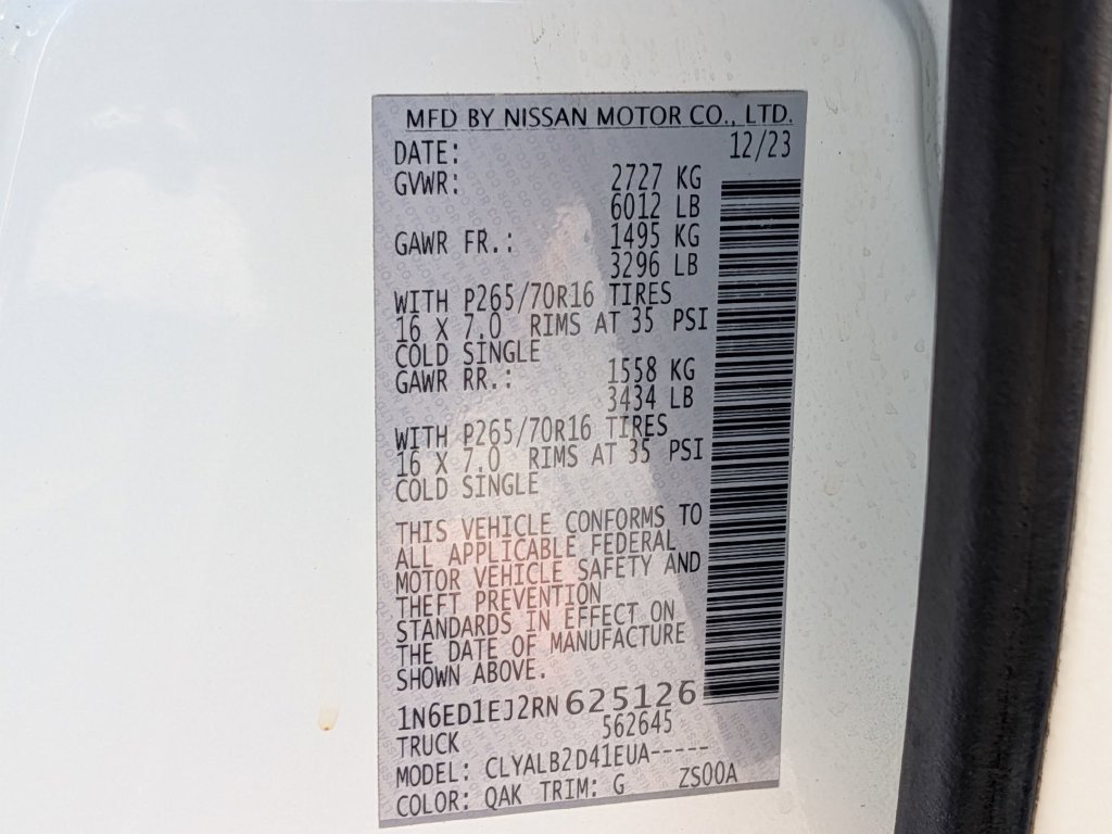 Certified 2024 Nissan Frontier SV w/ Tow Package RWD image 33