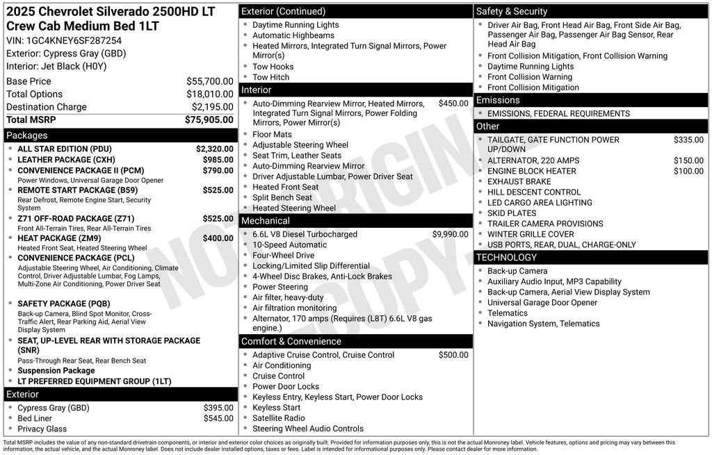 New 2025 Chevrolet Silverado 2500 LT w/ All Star Edition image 4