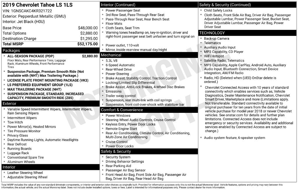 Used 2019 Chevrolet Tahoe LS w/ All-Season Package RWD image 41