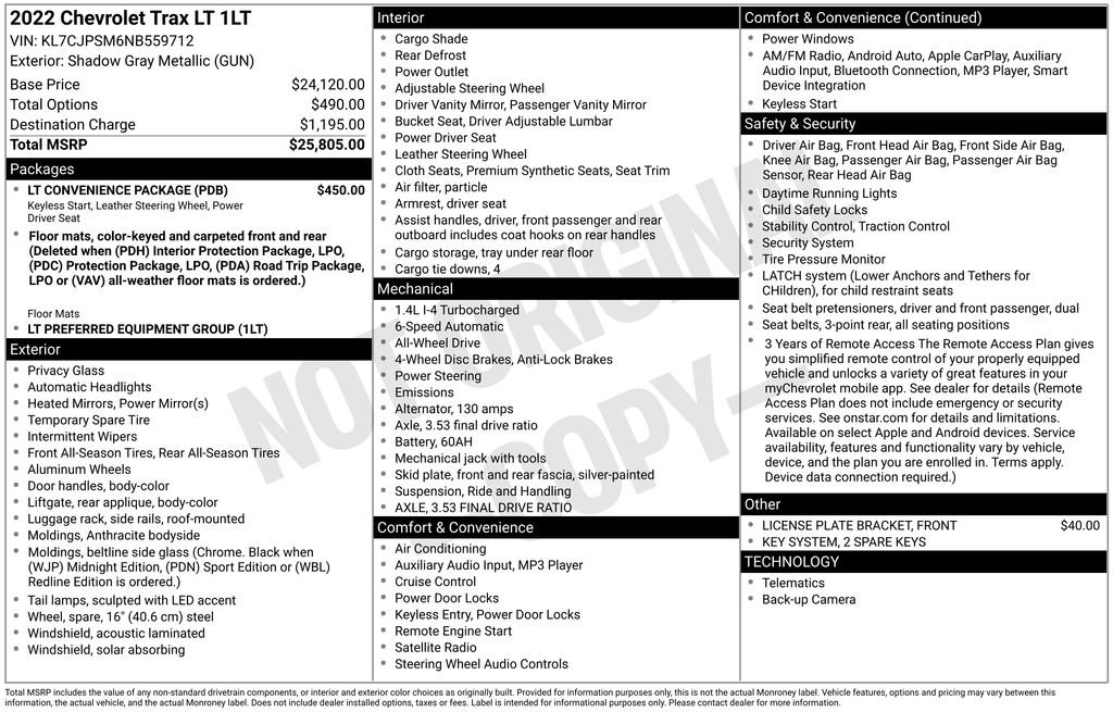 Used 2022 Chevrolet Trax LT w/ LT Convenience Package image 12