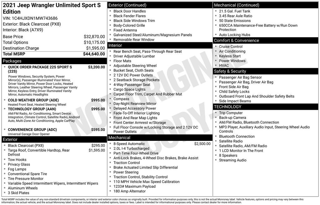 Used 2021 Jeep Wrangler Unlimited Sport AWD/4WD image 5