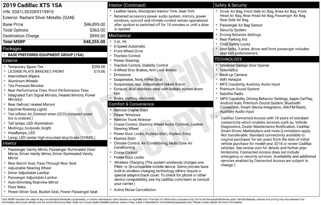 Certified 2019 Cadillac XTS FWD image 39