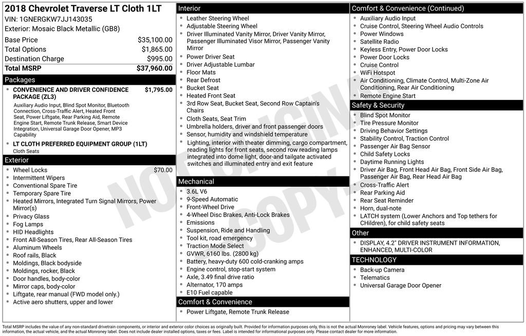 Used 2018 Chevrolet Traverse LT image 33