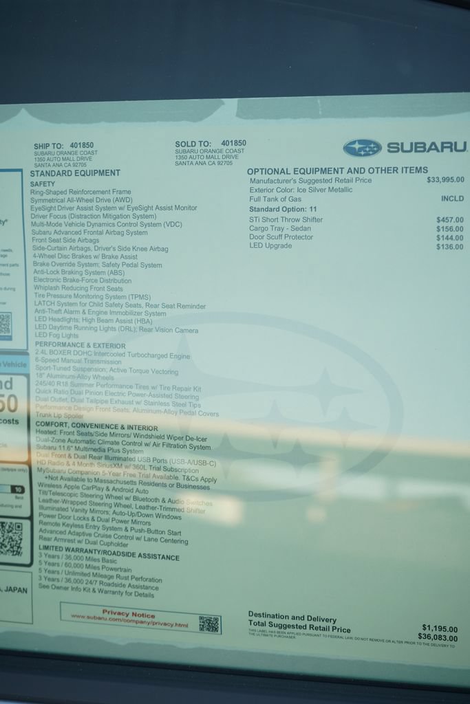 New 2026 Subaru WRX Premium AWD/4WD image 6