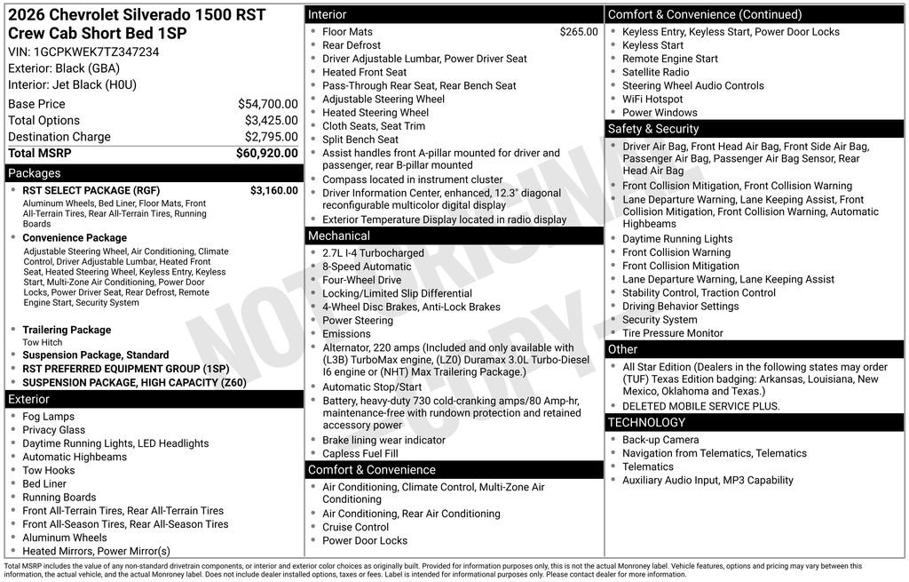 New 2026 Chevrolet Silverado 1500 RST w/ RST Select Package AWD/4WD image 4