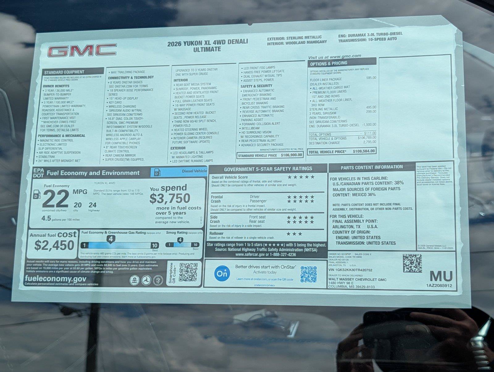 New 2026 GMC Yukon XL Denali Ultimate w/ LPO, Floor Liner Package AWD/4WD image 42